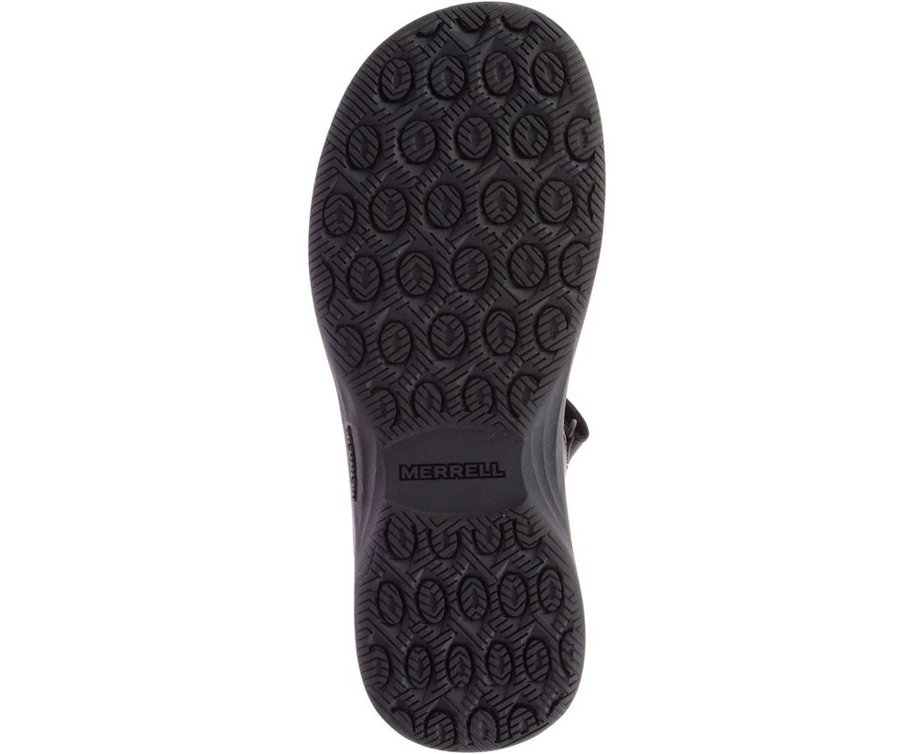 Merrell Sandals Black - Tideriser Luna Strap Leather - Mens 06QKZJDUT